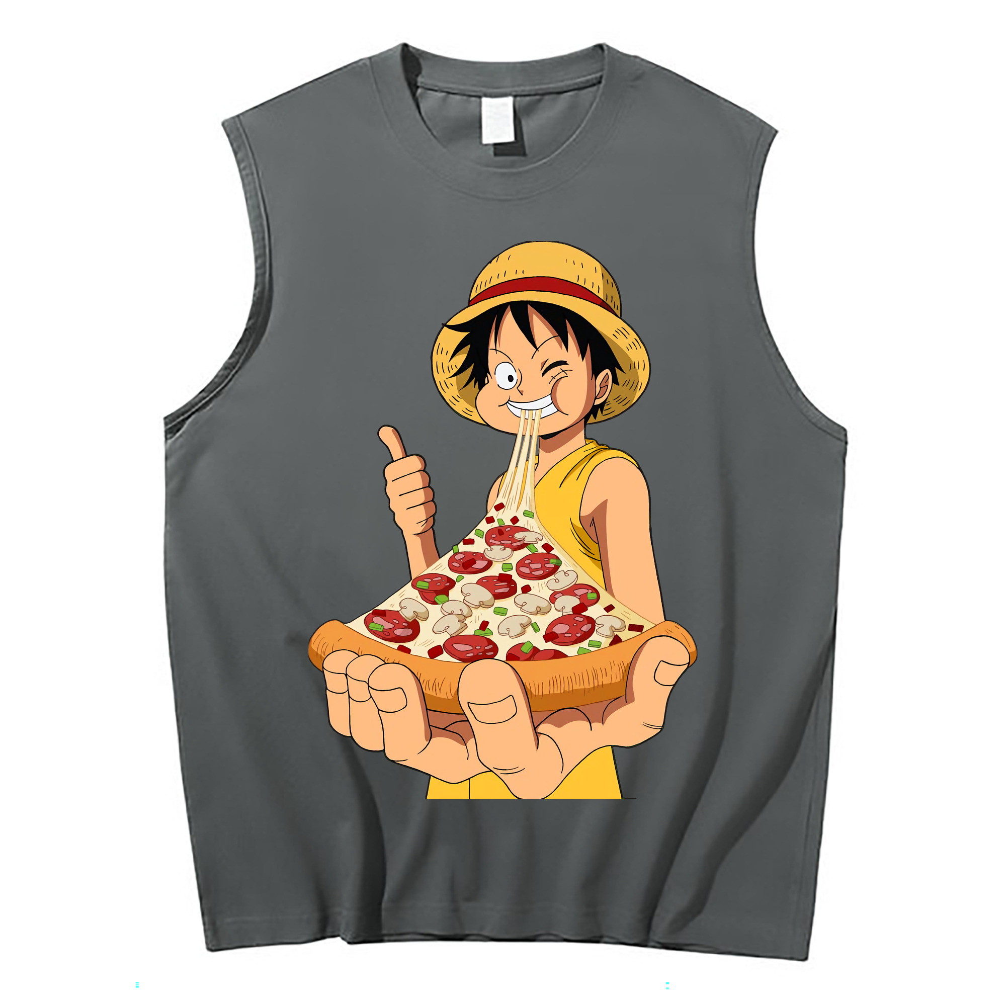 ワンピース モンキー・D・ルフィ ONE PIECE Monkey D. Luffy コットン100％タンクトップ（フロントプリント）